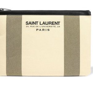 Saint Laurent Beach Cotton Canvas Pouch